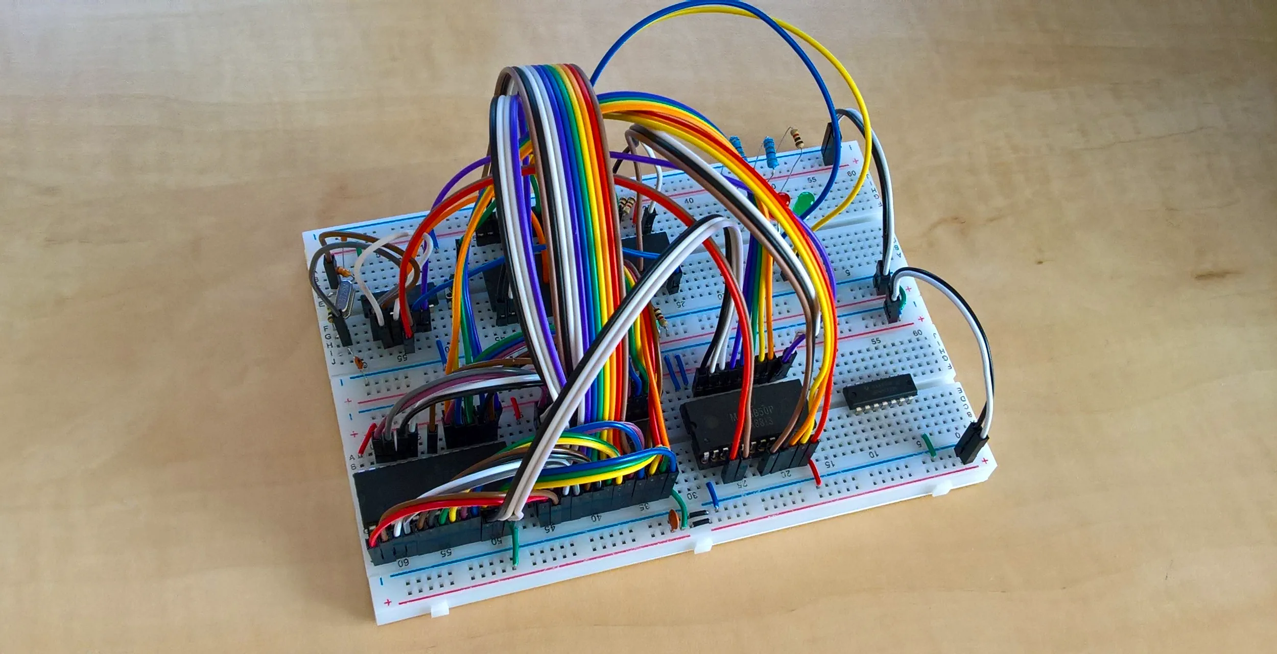Custom Z80 computer on a breadboard